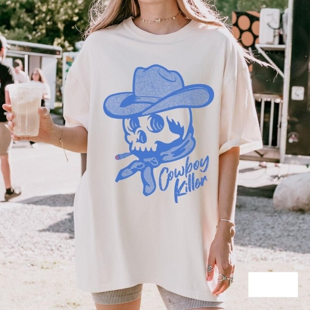 Retro Cowboy Killer T-Shirt, Vintage Western Skull Shirt